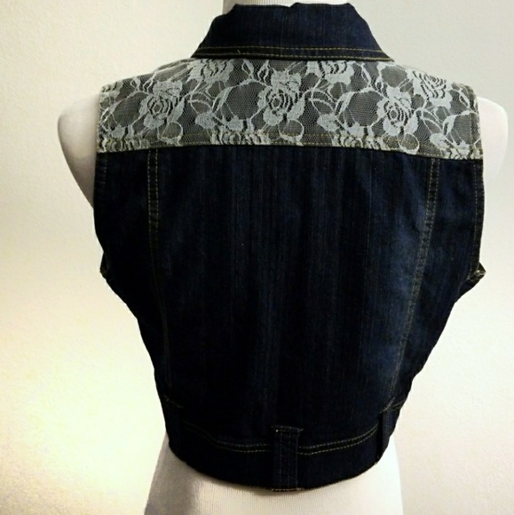 Last Kiss Lace Denim Vest - Picture 3 of 4